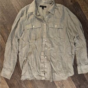 Banana Republic Light Gray Button Up